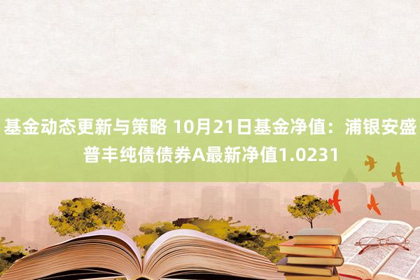 基金动态更新与策略 10月21日基金净值：浦银安盛普丰纯债债券A最新净值1.0231