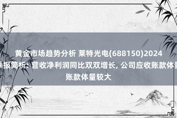 黄金市场趋势分析 莱特光电(688150)2024年三季报简析: 营收净利润同比双双增长, 公司应收账款体量较大