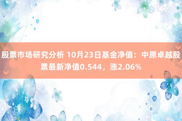 股票市场研究分析 10月23日基金净值：中原卓越股票最新净值0.544，涨2.06%