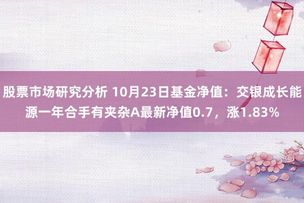 股票市场研究分析 10月23日基金净值：交银成长能源一年合手有夹杂A最新净值0.7，涨1.83%