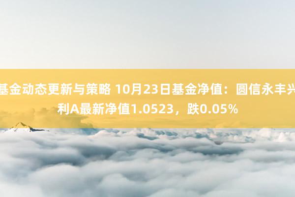 基金动态更新与策略 10月23日基金净值：圆信永丰兴利A最新净值1.0523，跌0.05%