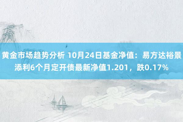 黄金市场趋势分析 10月24日基金净值：易方达裕景添利6个月定开债最新净值1.201，跌0.17%