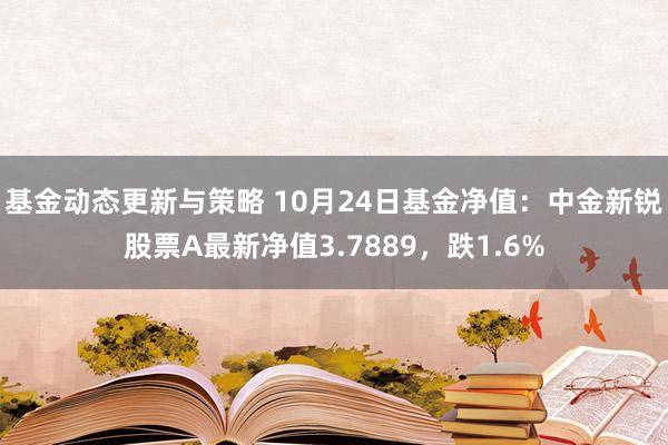 基金动态更新与策略 10月24日基金净值：中金新锐股票A最新净值3.7889，跌1.6%