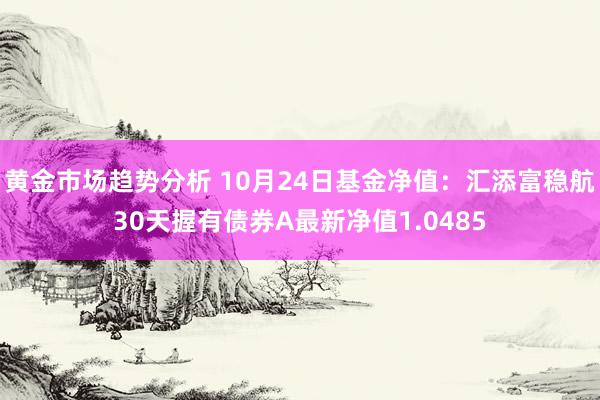 黄金市场趋势分析 10月24日基金净值：汇添富稳航30天握有债券A最新净值1.0485