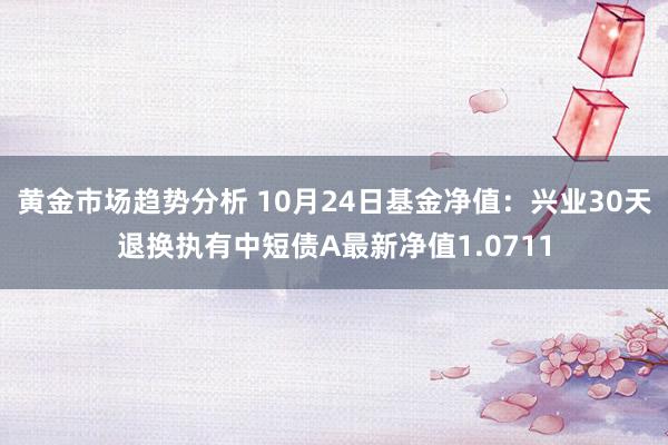 黄金市场趋势分析 10月24日基金净值：兴业30天退换执有中短债A最新净值1.0711