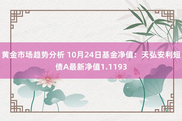 黄金市场趋势分析 10月24日基金净值：天弘安利短债A最新净值1.1193