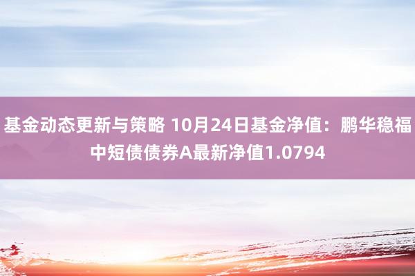 基金动态更新与策略 10月24日基金净值：鹏华稳福中短债债券A最新净值1.0794