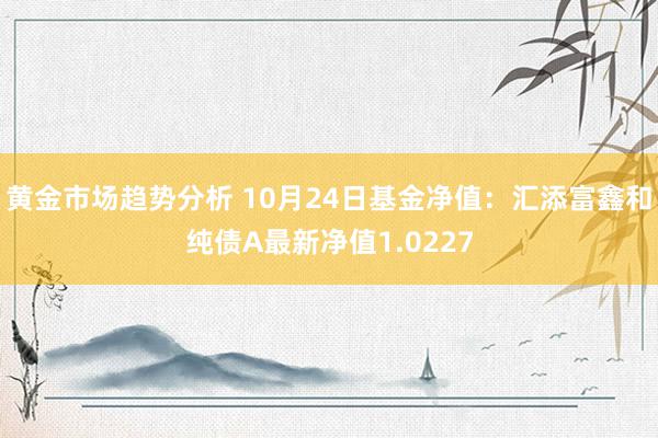 黄金市场趋势分析 10月24日基金净值：汇添富鑫和纯债A最新净值1.0227