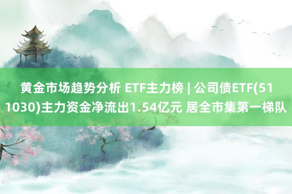 黄金市场趋势分析 ETF主力榜 | 公司债ETF(511030)主力资金净流出1.54亿元 居全市集第一梯队