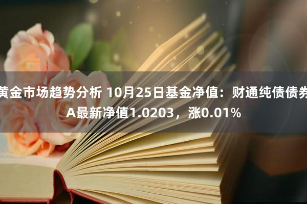 黄金市场趋势分析 10月25日基金净值：财通纯债债券A最新净值1.0203，涨0.01%