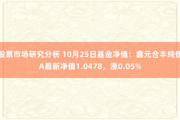 股票市场研究分析 10月25日基金净值：鑫元合丰纯债A最新净值1.0478，涨0.05%