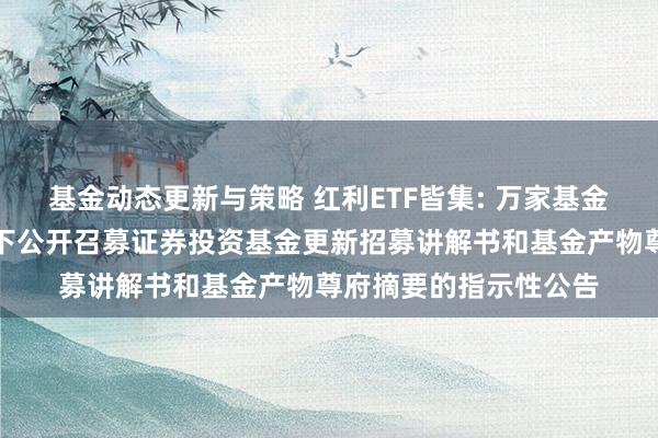 基金动态更新与策略 红利ETF皆集: 万家基金管理有限公司对于旗下公开召募证券投资基金更新招募讲解书和基金产物尊府摘要的指示性公告