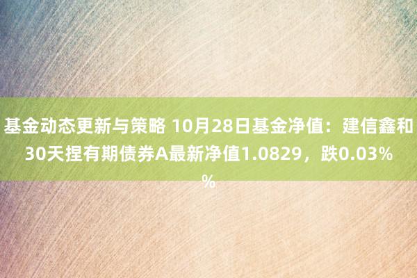 基金动态更新与策略 10月28日基金净值：建信鑫和30天捏有期债券A最新净值1.0829，跌0.03%