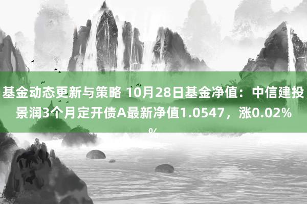 基金动态更新与策略 10月28日基金净值：中信建投景润3个月定开债A最新净值1.0547，涨0.02%