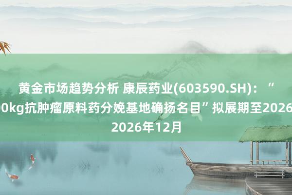 黄金市场趋势分析 康辰药业(603590.SH)：“年产500kg抗肿瘤原料药分娩基地确扬名目”拟展期至2026年12月