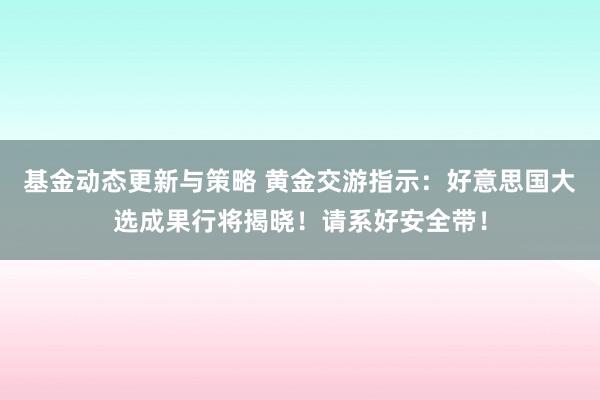 基金动态更新与策略 黄金交游指示：好意思国大选成果行将揭晓！请系好安全带！