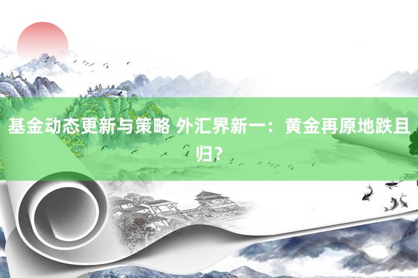 基金动态更新与策略 外汇界新一：黄金再原地跌且归？