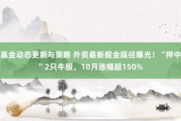 基金动态更新与策略 外资最新掘金蹊径曝光！“押中”2只牛股，10月涨幅超150%