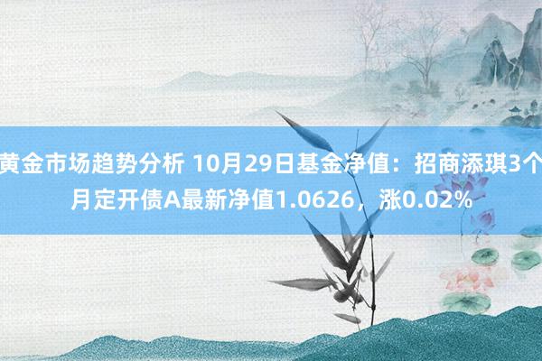 黄金市场趋势分析 10月29日基金净值：招商添琪3个月定开债A最新净值1.0626，涨0.02%