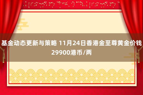 基金动态更新与策略 11月24日香港金至尊黄金价钱29900港币/两