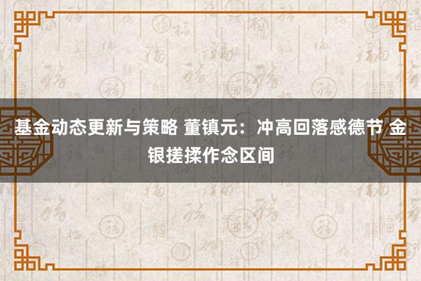 基金动态更新与策略 董镇元：冲高回落感德节 金银搓揉作念区间