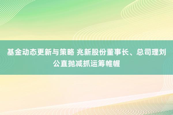 基金动态更新与策略 兆新股份董事长、总司理刘公直抛减抓运筹帷幄