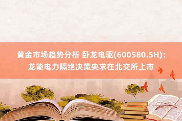 黄金市场趋势分析 卧龙电驱(600580.SH)：龙能电力隔绝决策央求在北交所上市