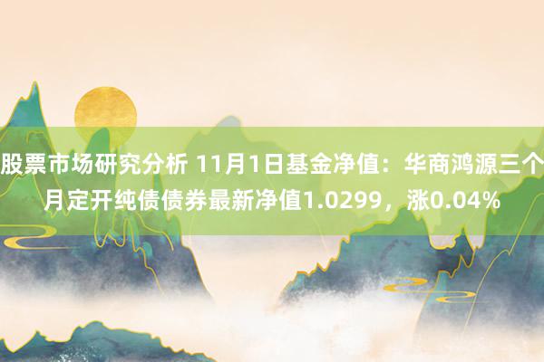 股票市场研究分析 11月1日基金净值：华商鸿源三个月定开纯债债券最新净值1.0299，涨0.04%