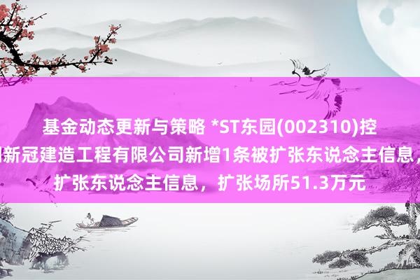 基金动态更新与策略 *ST东园(002310)控股的乌鲁木王人东园新冠建造工程有限公司新增1条被扩张东说念主信息，扩张场所51.3万元