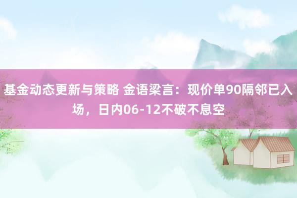 基金动态更新与策略 金语梁言：现价单90隔邻已入场，日内06-12不破不息空