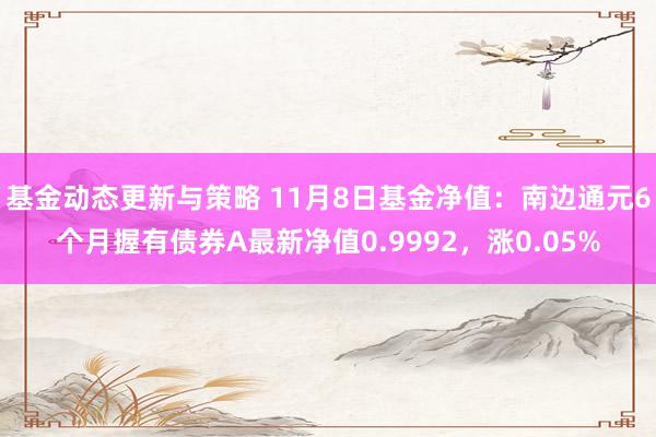 基金动态更新与策略 11月8日基金净值：南边通元6个月握有债券A最新净值0.9992，涨0.05%