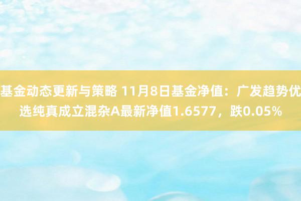 基金动态更新与策略 11月8日基金净值：广发趋势优选纯真成立混杂A最新净值1.6577，跌0.05%