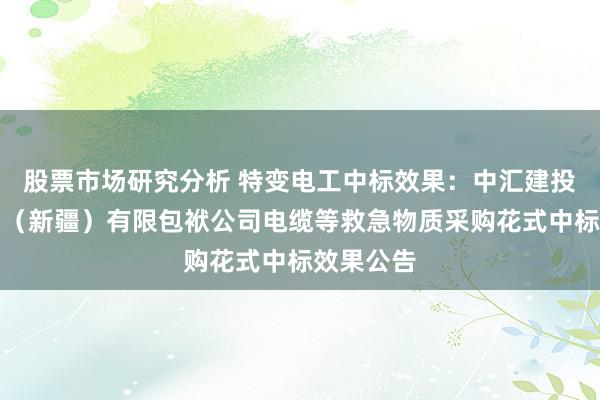 股票市场研究分析 特变电工中标效果：中汇建投工程集团（新疆）有限包袱公司电缆等救急物质采购花式中标效果公告