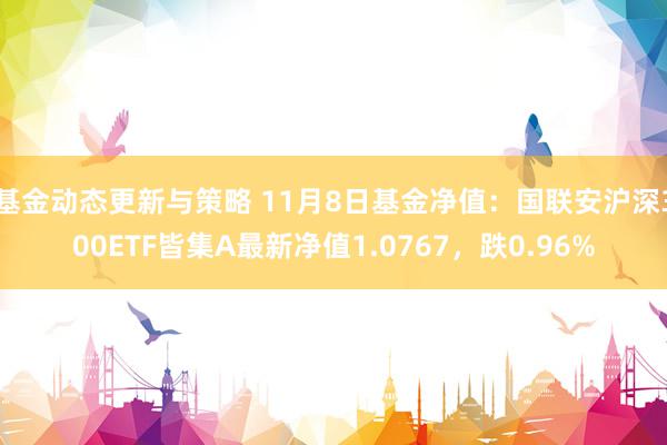 基金动态更新与策略 11月8日基金净值：国联安沪深300ETF皆集A最新净值1.0767，跌0.96%