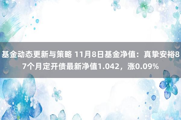 基金动态更新与策略 11月8日基金净值：真挚安裕87个月定开债最新净值1.042，涨0.09%