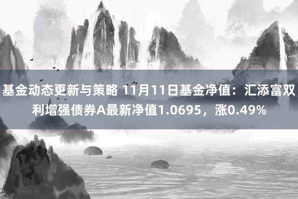 基金动态更新与策略 11月11日基金净值：汇添富双利增强债券A最新净值1.0695，涨0.49%