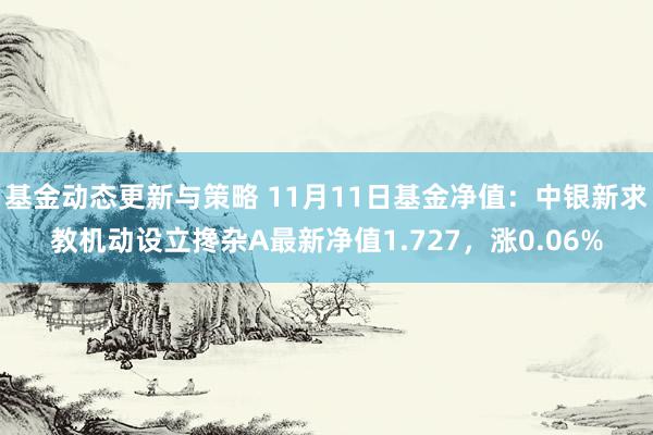 基金动态更新与策略 11月11日基金净值：中银新求教机动设立搀杂A最新净值1.727，涨0.06%