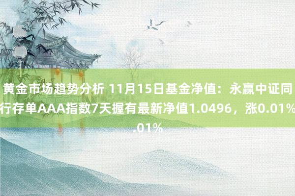 黄金市场趋势分析 11月15日基金净值：永赢中证同行存单AAA指数7天握有最新净值1.0496，涨0.01%