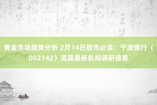 黄金市场趋势分析 2月14日股市必读：宁波银行（002142）流露最新机构调研信息