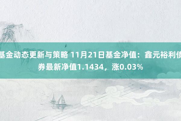 基金动态更新与策略 11月21日基金净值：鑫元裕利债券最新净值1.1434，涨0.03%