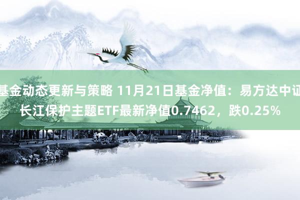 基金动态更新与策略 11月21日基金净值：易方达中证长江保护主题ETF最新净值0.7462，跌0.25%