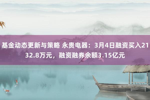 基金动态更新与策略 永贵电器：3月4日融资买入2132.8万元，融资融券余额3.15亿元