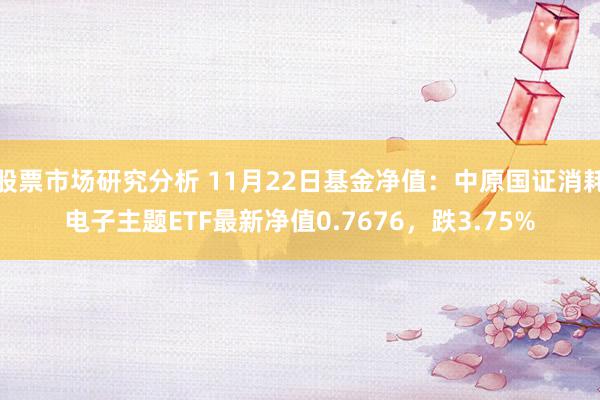 股票市场研究分析 11月22日基金净值：中原国证消耗电子主题ETF最新净值0.7676，跌3.75%