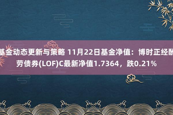 基金动态更新与策略 11月22日基金净值：博时正经酬劳债券(LOF)C最新净值1.7364，跌0.21%