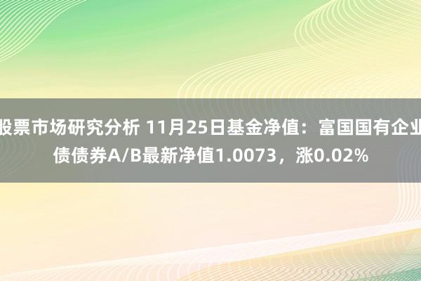 股票市场研究分析 11月25日基金净值：富国国有企业债债券A/B最新净值1.0073，涨0.02%