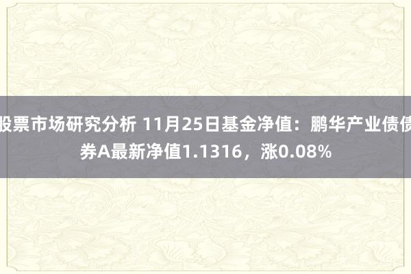 股票市场研究分析 11月25日基金净值：鹏华产业债债券A最新净值1.1316，涨0.08%