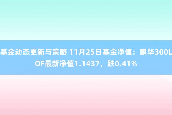 基金动态更新与策略 11月25日基金净值：鹏华300LOF最新净值1.1437，跌0.41%