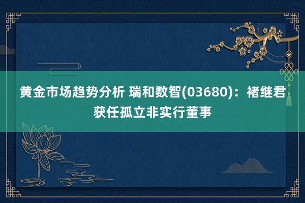 黄金市场趋势分析 瑞和数智(03680)：褚继君获任孤立非实行董事