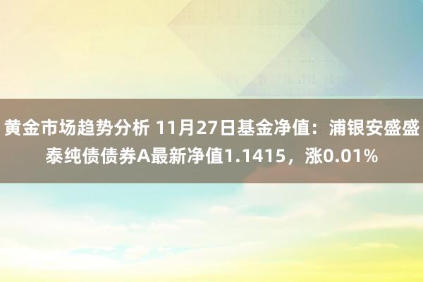 黄金市场趋势分析 11月27日基金净值：浦银安盛盛泰纯债债券A最新净值1.1415，涨0.01%